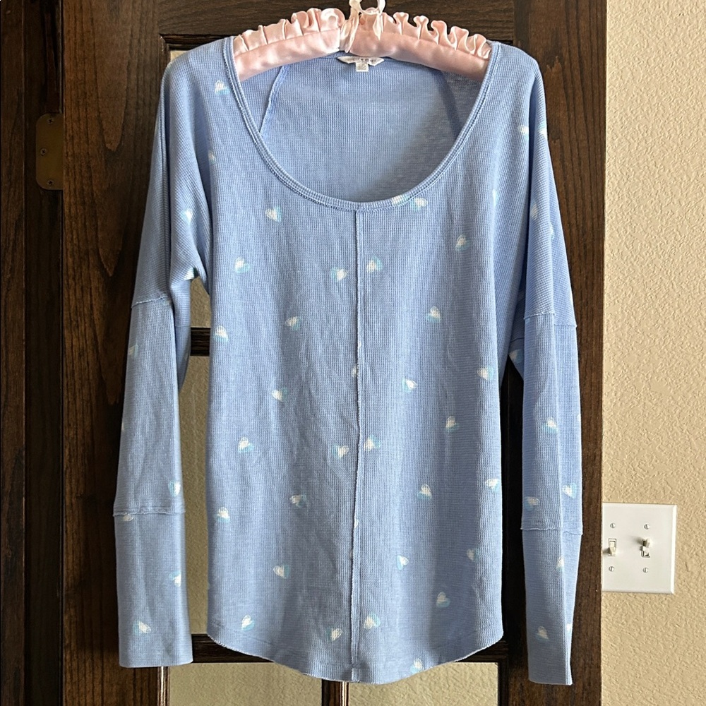 Lucky Brand Periwinkle Blue Textured Top